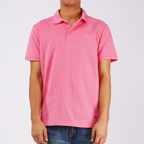 RRJ Basic Collared for Men Semi Body Fit Missed Lycra Fabric Trendy fashion Casual Top Pink Polo shirt for Men 114482 (Pink)