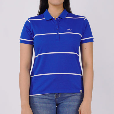RRJ Basic Collared for Ladies Regular Fitting Shirt Trendy fashion Casual Top Black Polo shirt for Ladies 115346 (Blue)