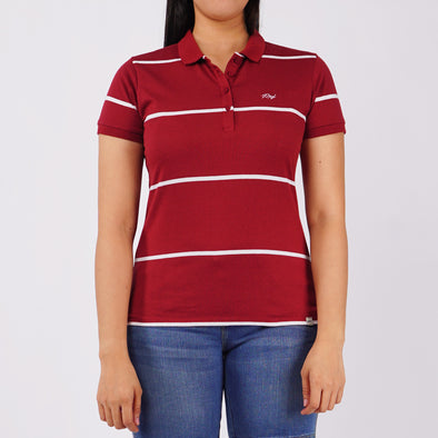 RRJ Basic Collared for Ladies Regular Fitting Shirt Trendy fashion Casual Top Black Polo shirt for Ladies 115346 (Red)