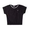 RRJ Basic Tees for Ladies Boxy Fitting Ribbed Fabric Trendy fashion Casual Top Black Tees for Ladies 143901 (Black)