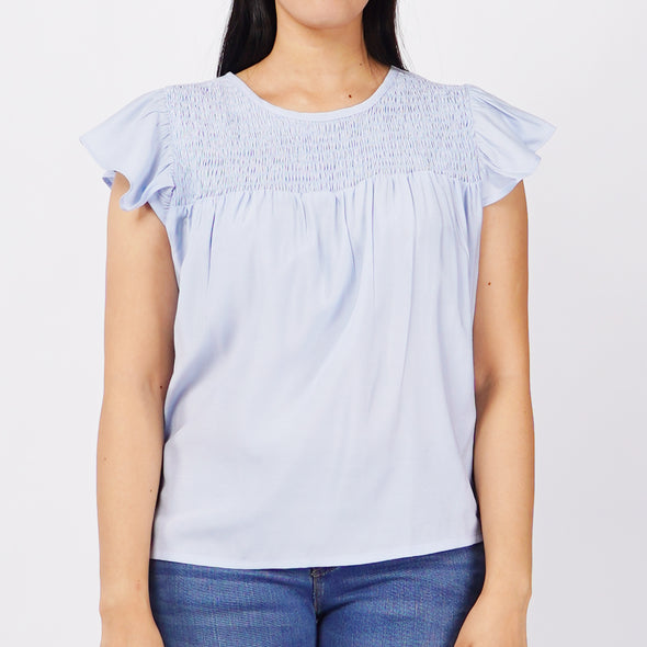 RRJ Basic Tees for Ladies Regular Fitting Trendy fashion Casual Top Blue Tees for Ladies 145086 (Blue)