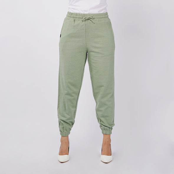 RRJ Basic Non-Denim Jogger Pants for Ladies Regular Fitting Rinse Wash Fabric Casual Pants Green Jogger Pants for Ladies 154347-U (Green)