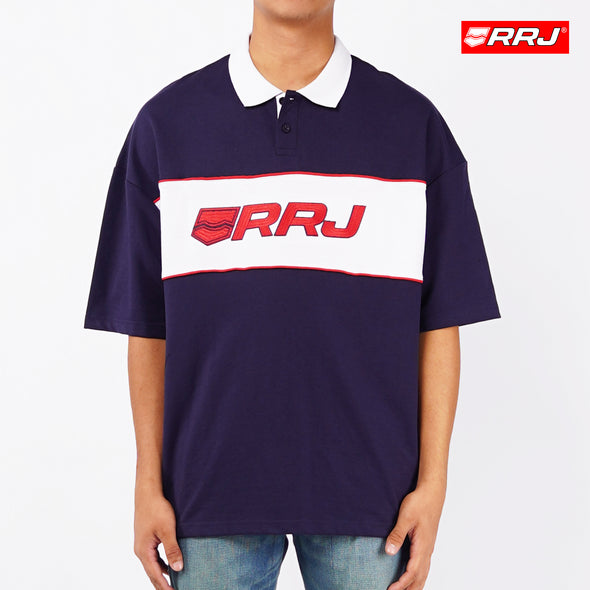 RRJ Basic Collared for Men Oversized Fitting Terry Fabric 135973 (Navy Blue)