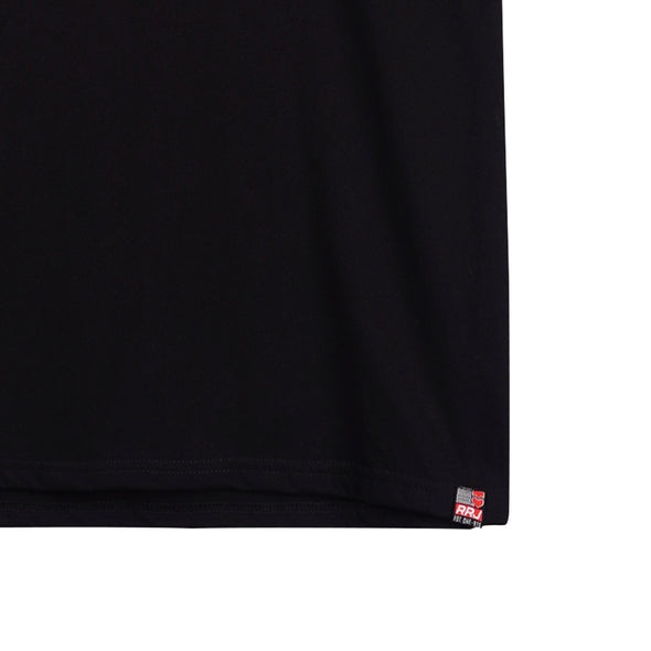 RRJ Basic Tees for Men Semi Body Fitting Shirt CVC Jersey Fabric 148836-U (Black)