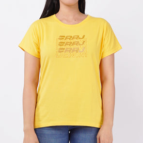 RRJ Basic Tees for Ladies Relaxed Fitting Shirt Special Fabric  143381 (Yellow)