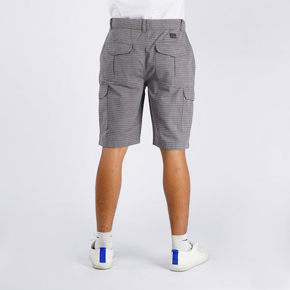 RRJ Basic Non-Denim Cargo Short for Men Regular Fitting Garment Wash Fabric 129899 (Gray)