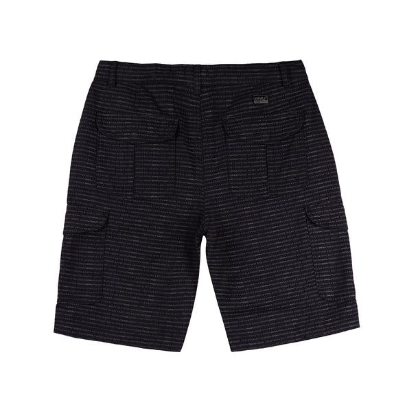 RRJ Basic Non-Denim Cargo Short for Men Regular Fitting Garment Wash Fabric 129877 (Black)