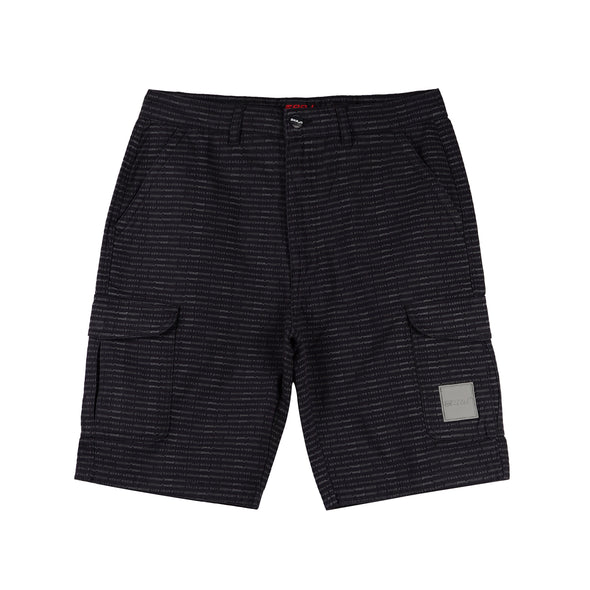 RRJ Basic Non-Denim Cargo Short for Men Regular Fitting Garment Wash Fabric 129877 (Black)