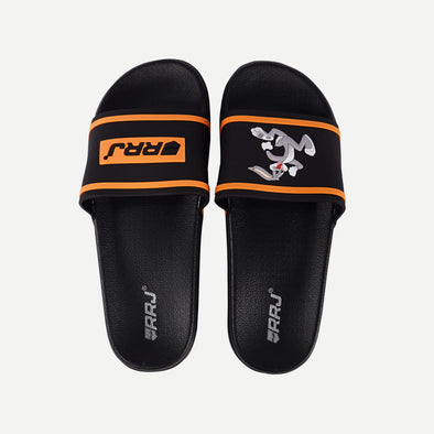 RRJ Men's Looney Tunes Accessories Basic Footwear for Men Rubber Slip on for Men 140724 (Black)