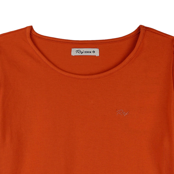 RRJ Basic Tees for Ladies Relaxed Fitting Shirt CVC Jersey Fabric 152955 (Orange)