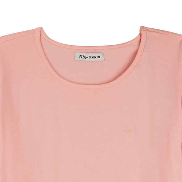 RRJ Basic Tees for Ladies Relaxed Fitting Shirt CVC Jersey Fabric 152955 (Peach)