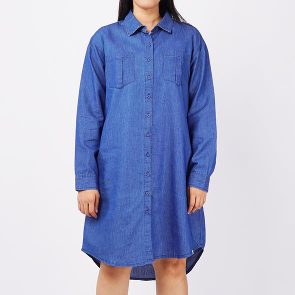 RRJ Basic Woven Dress Ladies Loose Fitting 145071 (Navy)