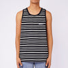 RRJ Men's Basic Tank Top Semi Body Fitting Stripes Jersey Fabric 99902 (Black)