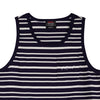 RRJ Men's Basic Tank Top Semi Body Fitting Stripes Jersey Fabric 99902 (Navy)