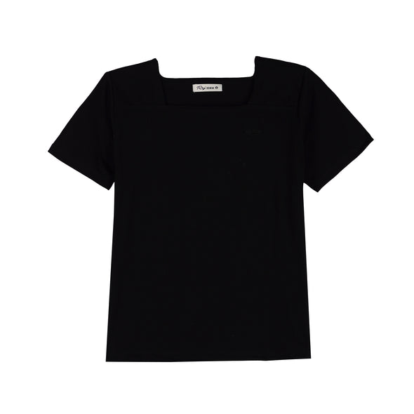 RRJ Ladies Basic Tees Regular Fitting CVC Jersey Fabric 144210-U (Black)