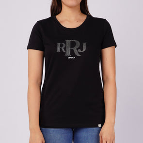 RRJ Ladies Basic Tees Regular Fitting Missed Lycra Fabric 146437 (Black)