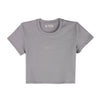 RRJ Ladies Basic Tees Crop Fitting Missed Lycra Fabric 145879 (Gray)