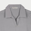 RRJ Ladies Basic Collared Shirt Boxy Fitting CVC Jersey Fabric 151537 (Gray)