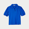 RRJ Ladies Basic Collared Shirt Boxy Fitting CVC Jersey Fabric 151537 (Blue)