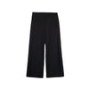 RRJ Ladies Basic Non-Denim Trouser Pants Wideleg Fitting Rinse Mid-rise Wash Fabric 158005 (Black)