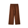 RRJ Ladies Basic Non-Denim Trouser Pants Wideleg Fitting Rinse Mid-rise Wash Fabric 158005 (Choco Brown)