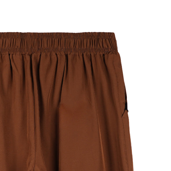 RRJ Ladies Basic Non-Denim Trouser Pants Wideleg Fitting Rinse Mid-rise Wash Fabric 158005 (Choco Brown)