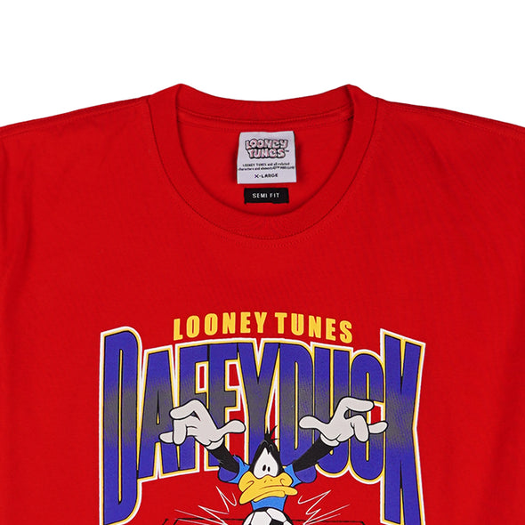 RRJ x Looney Tunes Duffy Duck Men's Basic Graphic Tees Semibody Fitting 161065-U (Red)