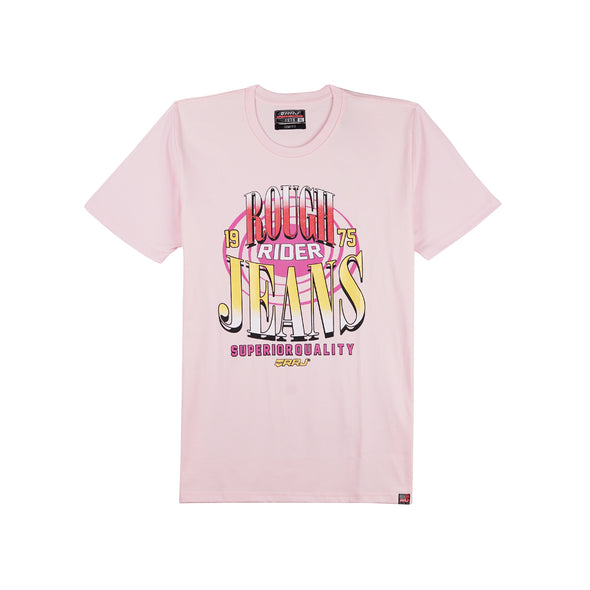 RRJ Men's Basic Graphic Tees Semibody Fitting 150020-U (Light Pink)