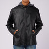 RRJ Men's Basic Hoodie Leather Jacket Regular Fitting 137606 (Black)