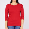 RRJ Ladies Basic Tees Regular Fitting CVC Jersey Fabric 145900 (Red)