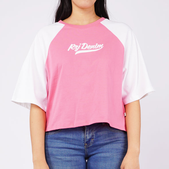 RRJ Ladies Basic Tees Boxy Fitting CVC Jersey Fabric 145747 (Pink)