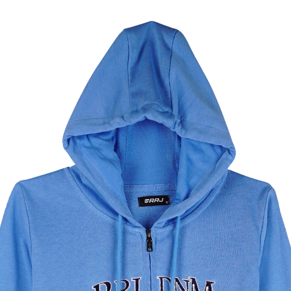 RRJ Ladies Basic Hoodie Jacket Regular Fitting Terry Fabric 123475 (Blue)