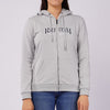 RRJ Ladies Basic Hoodie Jacket Regular Fitting Terry Fabric 123475 (Gray)