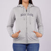 RRJ Ladies Basic Hoodie Jacket Regular Fitting Terry Fabric 123475 (Gray)