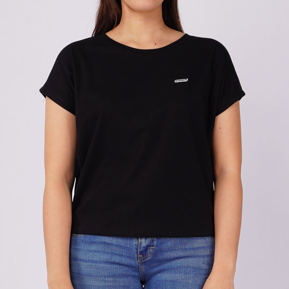 RRJ Ladies Basic Tees Boxy Fitting CVC Jersey Fabric 145713 (Black)