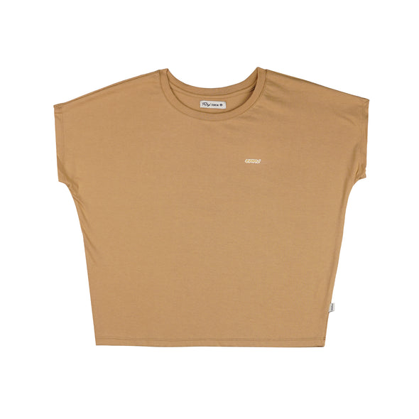 RRJ Ladies Basic Tees Boxy Fitting CVC Jersey Fabric 145713 (Brown)