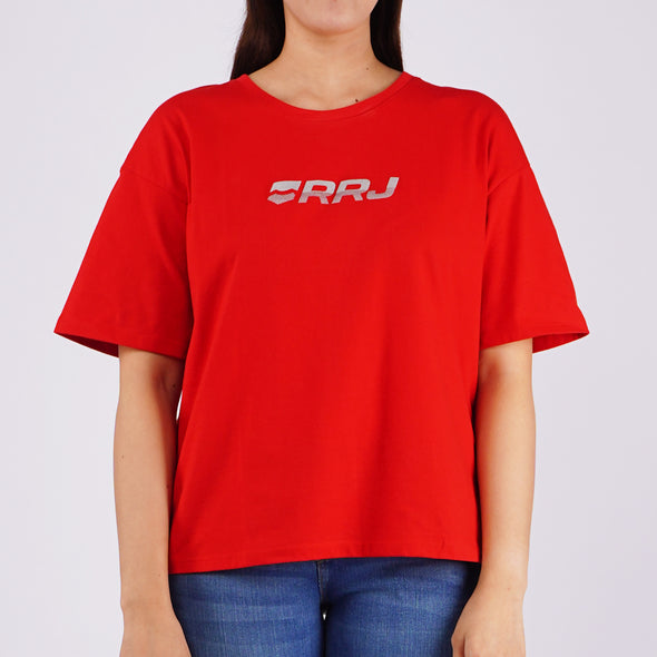 RRJ Ladies Basic Tees Regular Fitting CVC Jersey Fabric 143394 (Red)