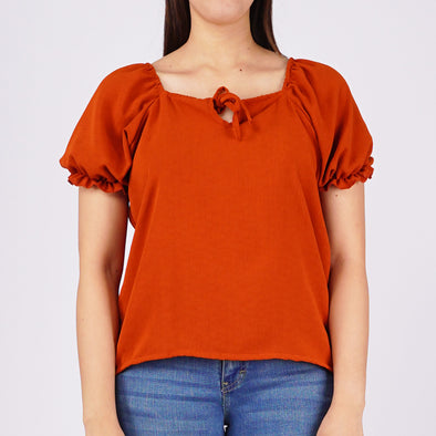 RRJ Ladies Basic Tees Boxy Fitting Special Fabric 163560-U (Rust)