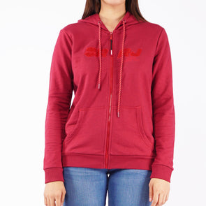 RRJ Ladies Basic Jacket Regular Fitting Terry Fabric 137088 (Red)