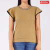 RRJ Ladies Basic Tees Regular Fitting Special Fabric 153461 (Khaki)