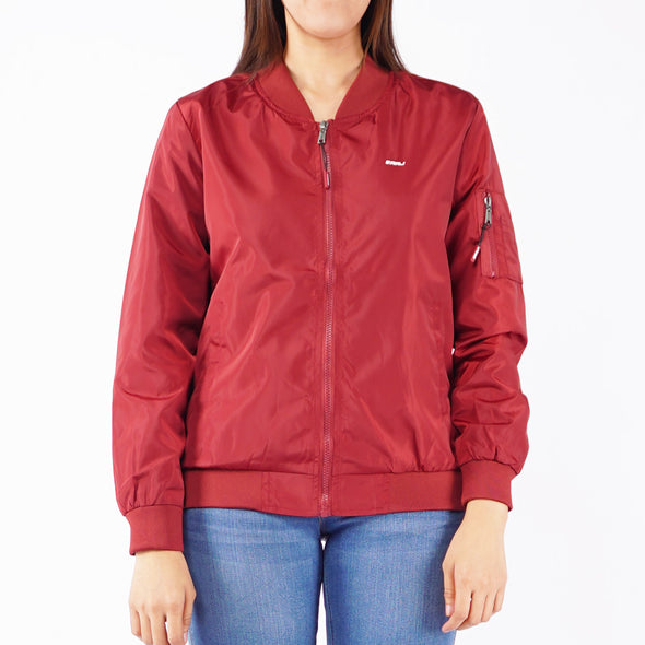 RRJ Ladies Basic Jacket Regular Fitting Nylon Fabric 139646 (Red)