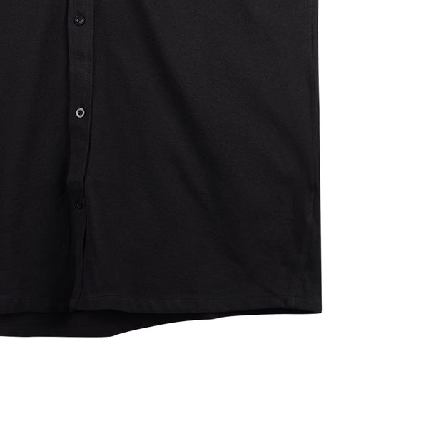 RRJ Men's Basic Woven Shirt Regular Fitting Dique Fabric 159442 (Black)