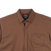 RRJ Men's Basic Woven Shirt Regular Fitting Dique Fabric 159442 (Choco Brown)