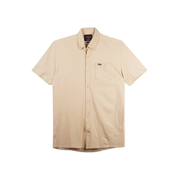 RRJ Men's Basic Woven Shirt Regular Fitting Dique Fabric 159442 (Cream)