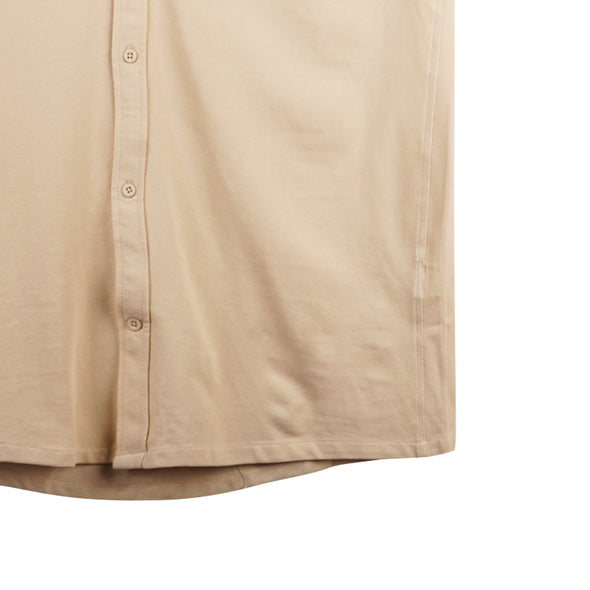 RRJ Men's Basic Woven Shirt Regular Fitting Dique Fabric 159442 (Cream)