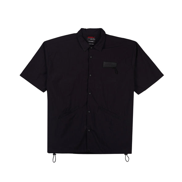 RRJ Men's Basic Woven Shirt Boxy Fitting Taslan Fabric 160614 (Black)