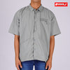 RRJ Men's Basic Woven Shirt Boxy Fitting Taslan Fabric 160614 (Light Gray)