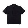 RRJ Men's Basic Woven Shirt Boxy Fitting Taslan Fabric 160597 (Black)