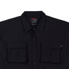 RRJ Men's Basic Woven Shirt Boxy Fitting Taslan Fabric 160597 (Black)