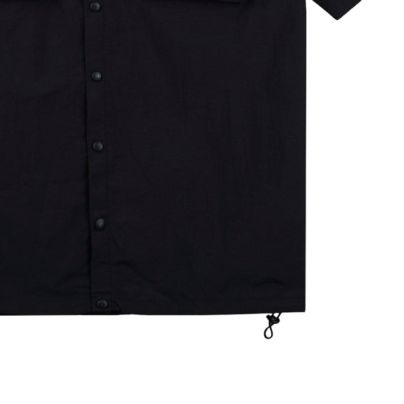 RRJ Men's Basic Woven Shirt Boxy Fitting Taslan Fabric 160597 (Black)